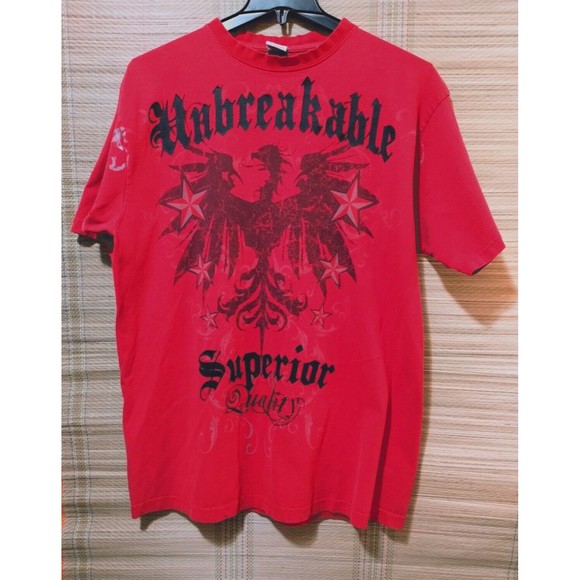 Men's Give Me Face Red T-Shirt Unbreakable Spell Out 2XL Eagle Superior Quality - Picture 1 of 6